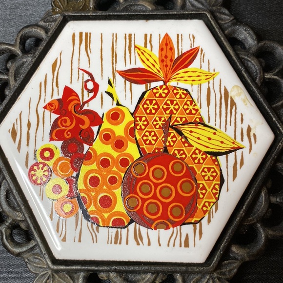 Cast Iron and Ceramic Trivet - Picture 4 of 6